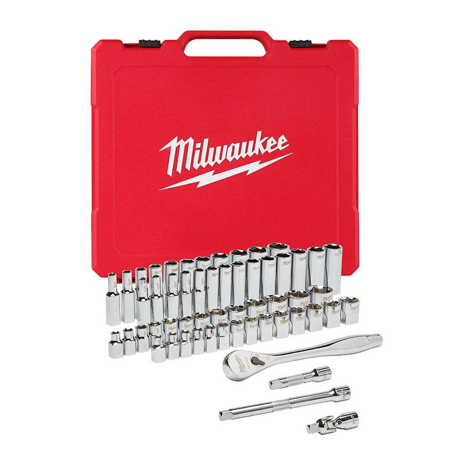 Milwaukee 48-22-9008 3/8" DR 56pc Ratchet & Socket Set - SAE & Metric