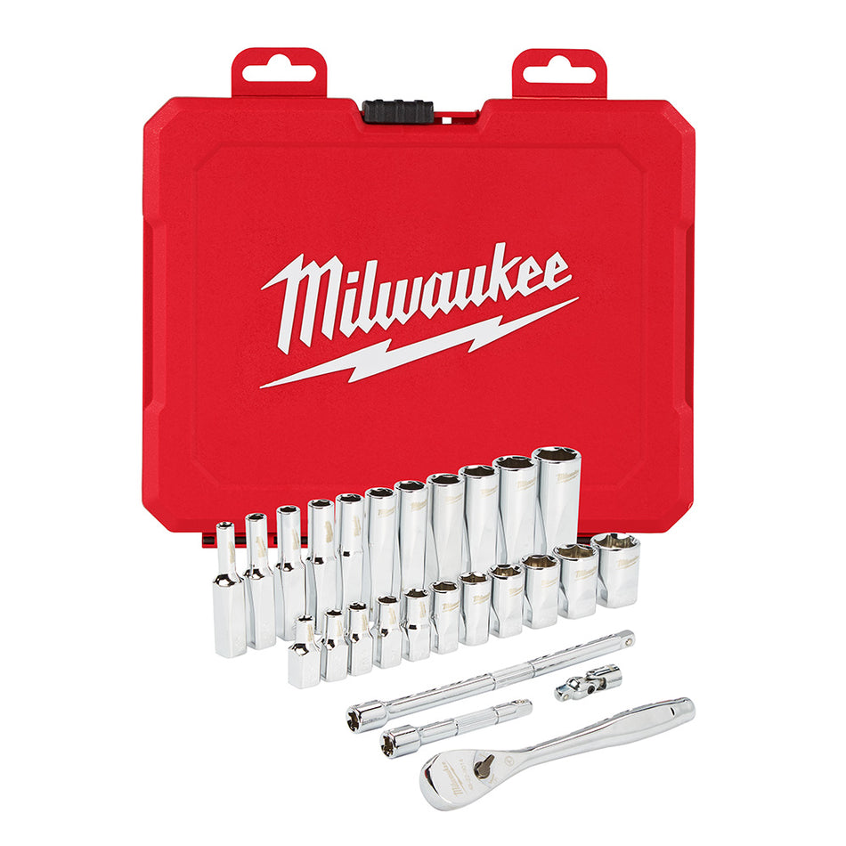 Milwaukee 48-22-9404 1/4" DR 26pc Ratchet & Socket Set - SAE