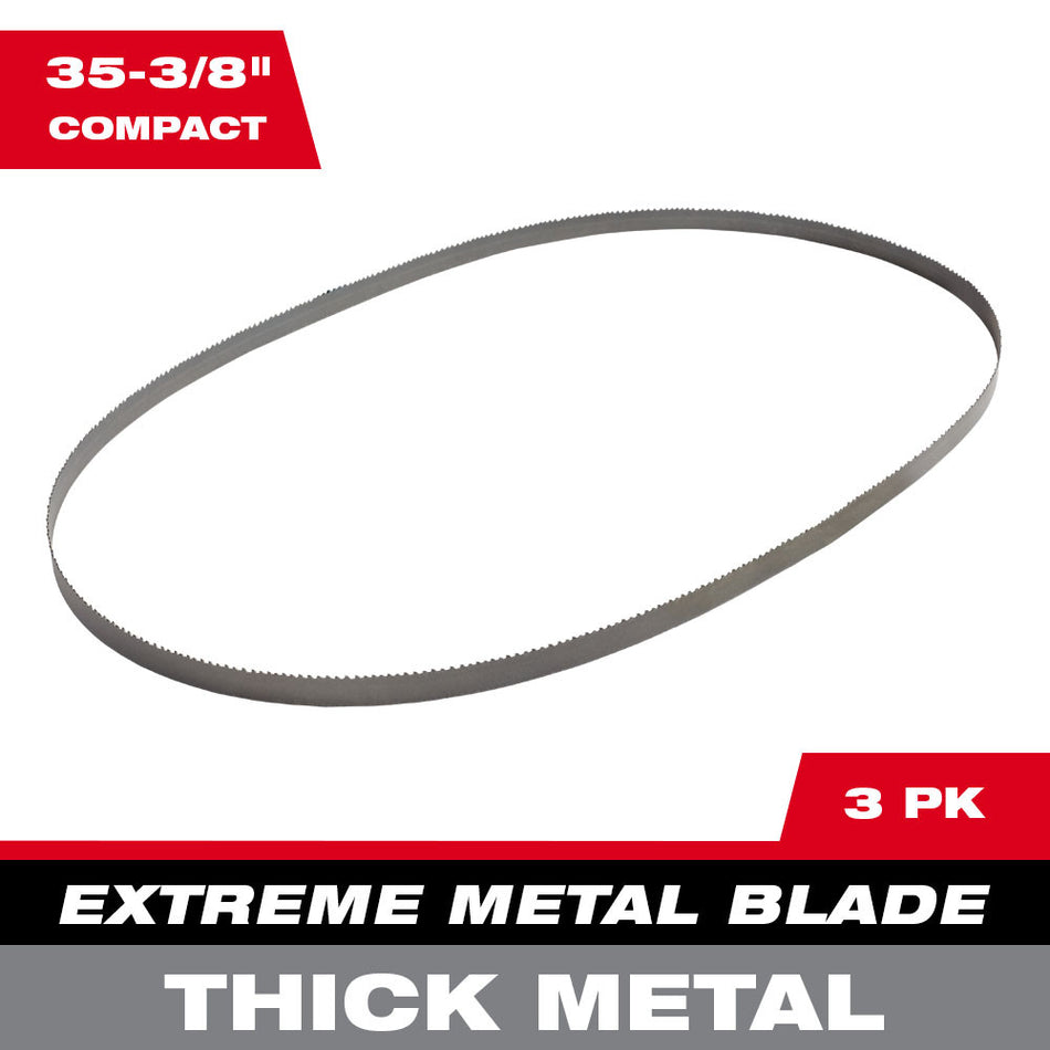 Milwaukee 48-39-0609 35-3/8" 8/10 TPI Extreme Metal Band Saw Blades (3 Pack)