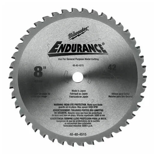 Milwaukee 48-40-4515 8" 42T Metal Cutting Circular Saw Blade