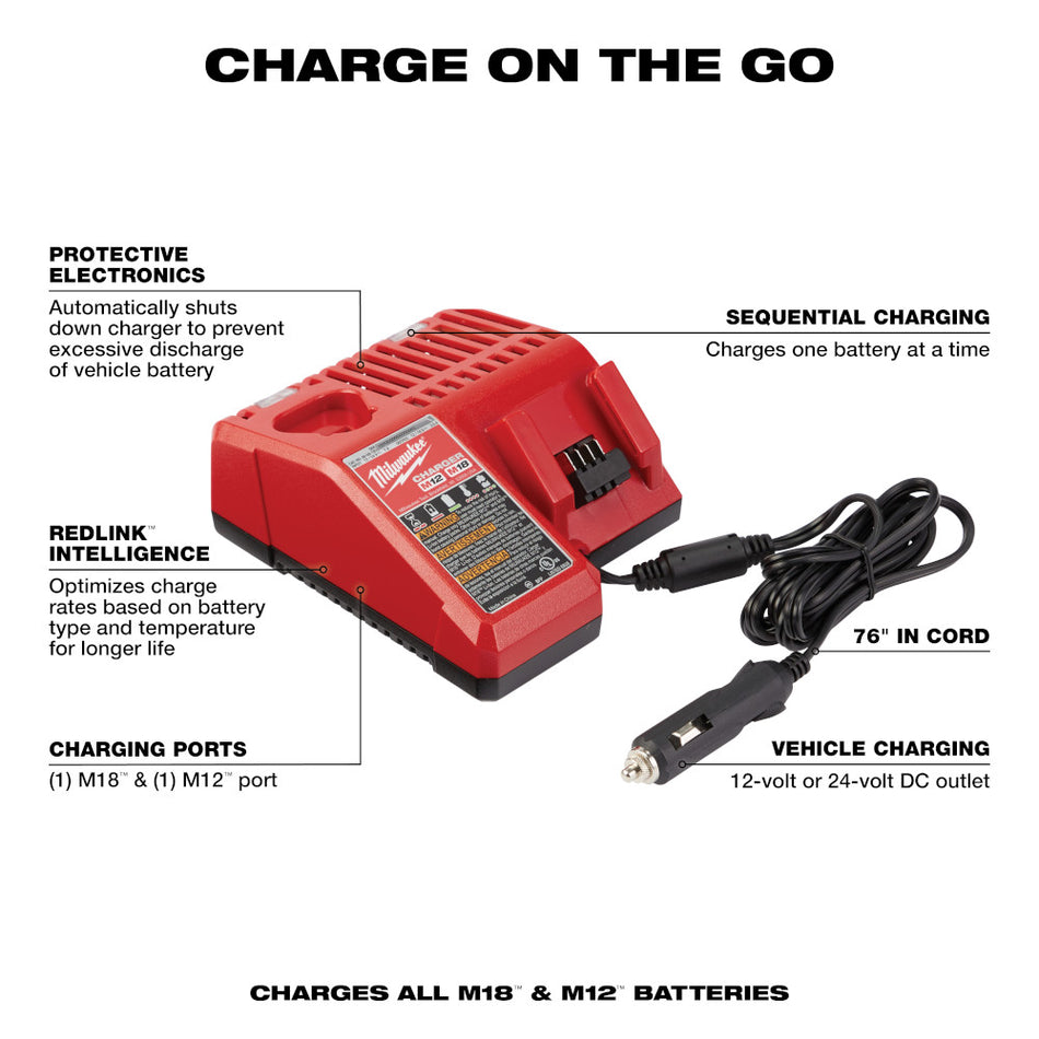 Milwaukee 48-59-1810 M18 / M12 Vehicle Charger