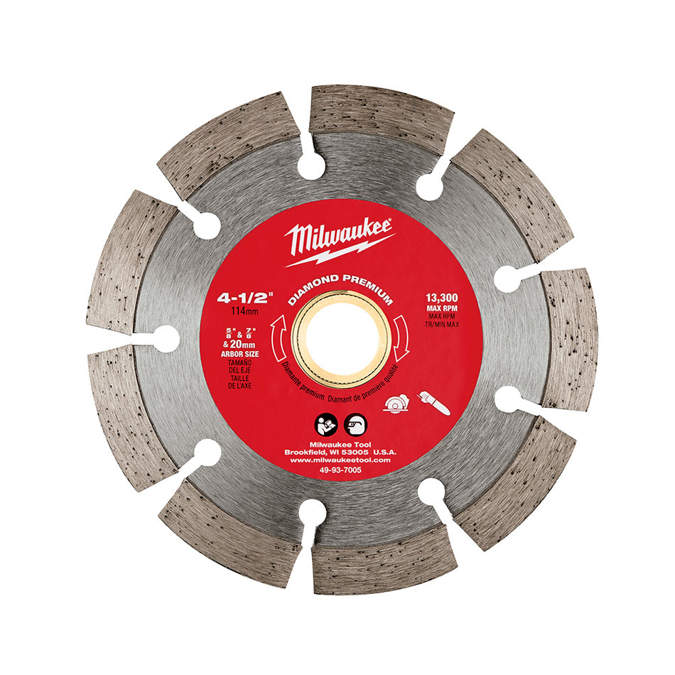 Milwaukee 49-93-7005 4-1/2" Diamond Premium Segmented Blades