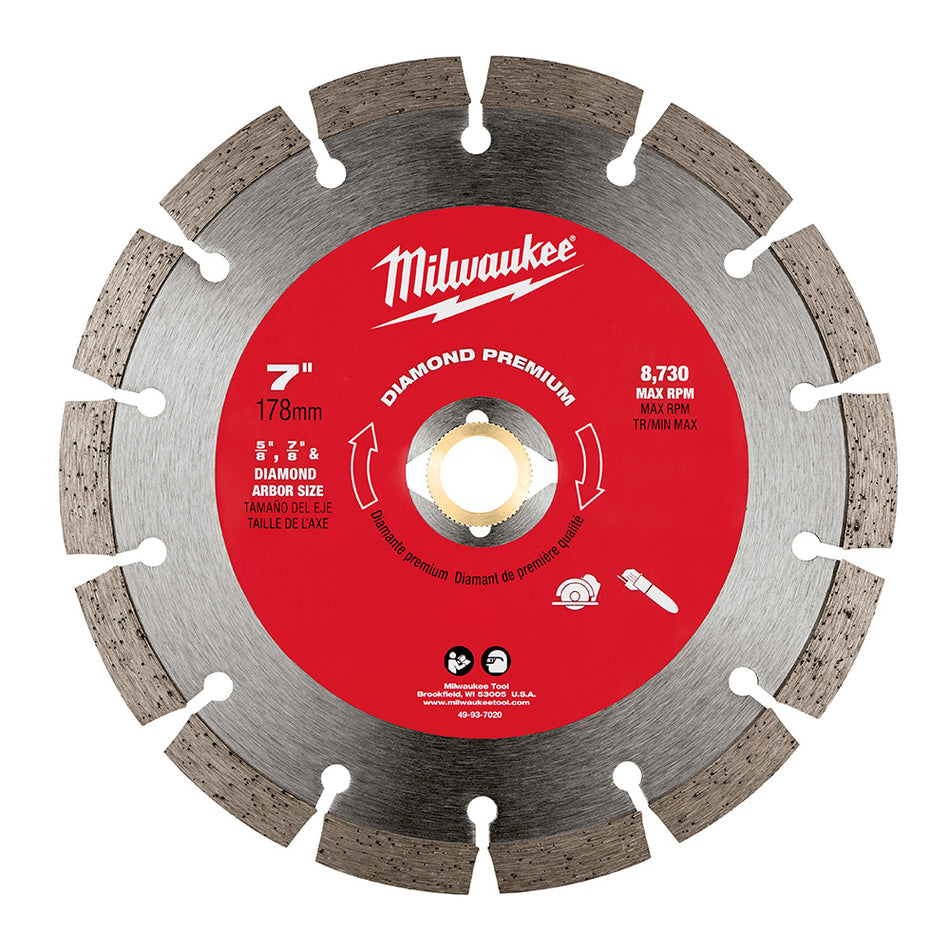 Milwaukee 49-93-7020 7" Diamond Premium Segmented Blades