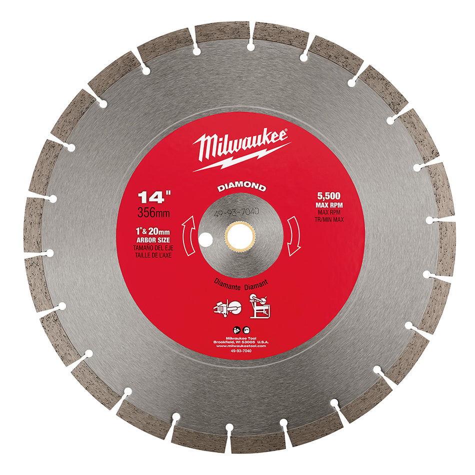 Milwaukee 49-93-7040 14" Diamond Segmented Blades