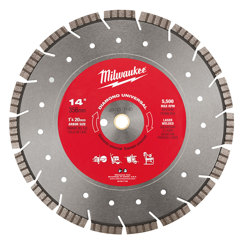 Milwaukee 49-93-7140 14" Diamond Universal Segmented Turbo Blades