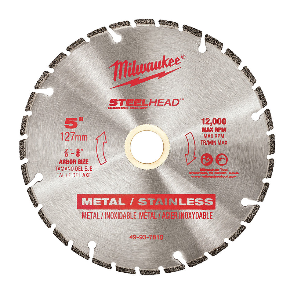 Milwaukee 49-93-7810 5" SteelHead Diamond Cut-Off Blades