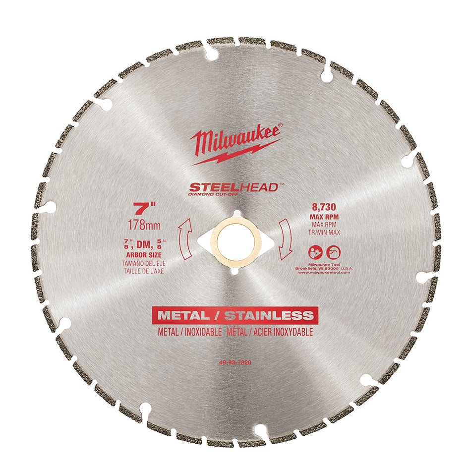 Milwaukee 49-93-7820 7" SteelHead Diamond Cut-Off Blades