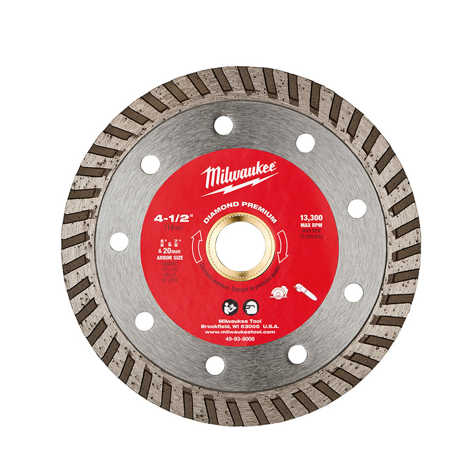 Milwaukee 49-93-8008 4-1/2" Diamond Premium Turbo Blades