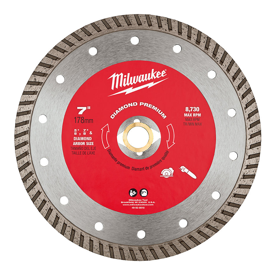 Milwaukee 49-93-8018 7" Diamond Premium Turbo Blades