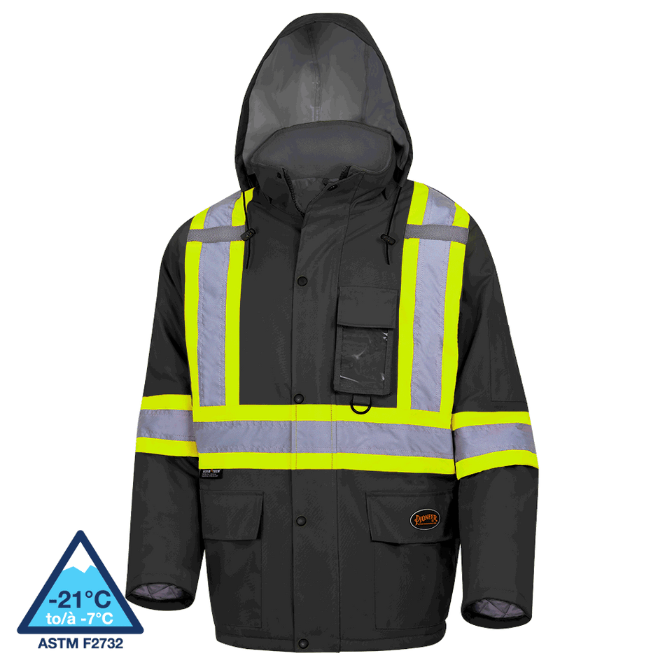 Pioneer 5031BK Black Waterproof Quilted Safety Parka