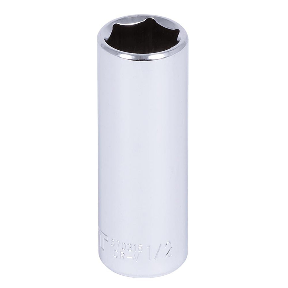 Jet 670316 1/4" DR x 1/2" 6 Point Deep Chrome Socket