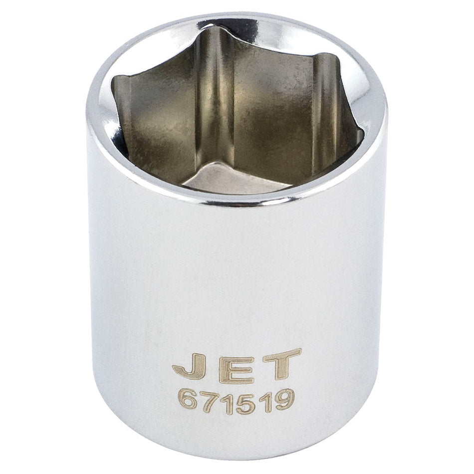 Jet 671519 3/8" DR x 19mm 6 Point Regular Chrome Socket