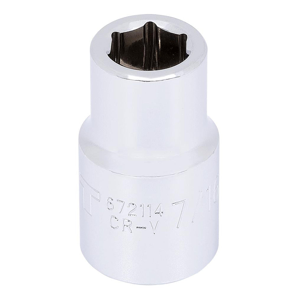 Jet 672114 1/2" DR x 7/16" 6 Point Regular Chrome Socket