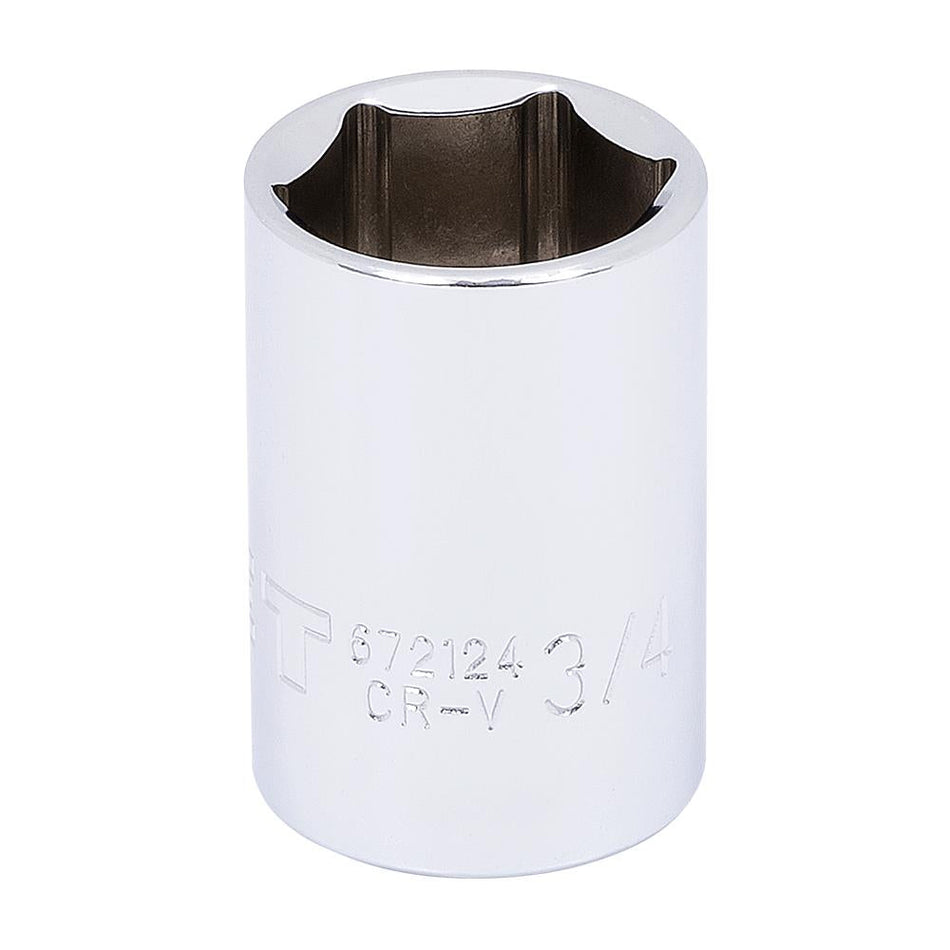 Jet 672124 1/2" DR x 3/4" 6 Point Regular Chrome Socket