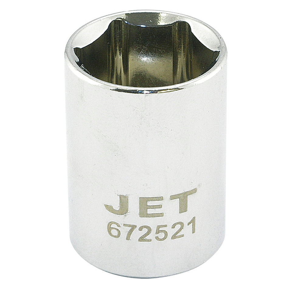 Jet 672521 1/2" DR x 21mm 6 Point Regular Chrome Socket
