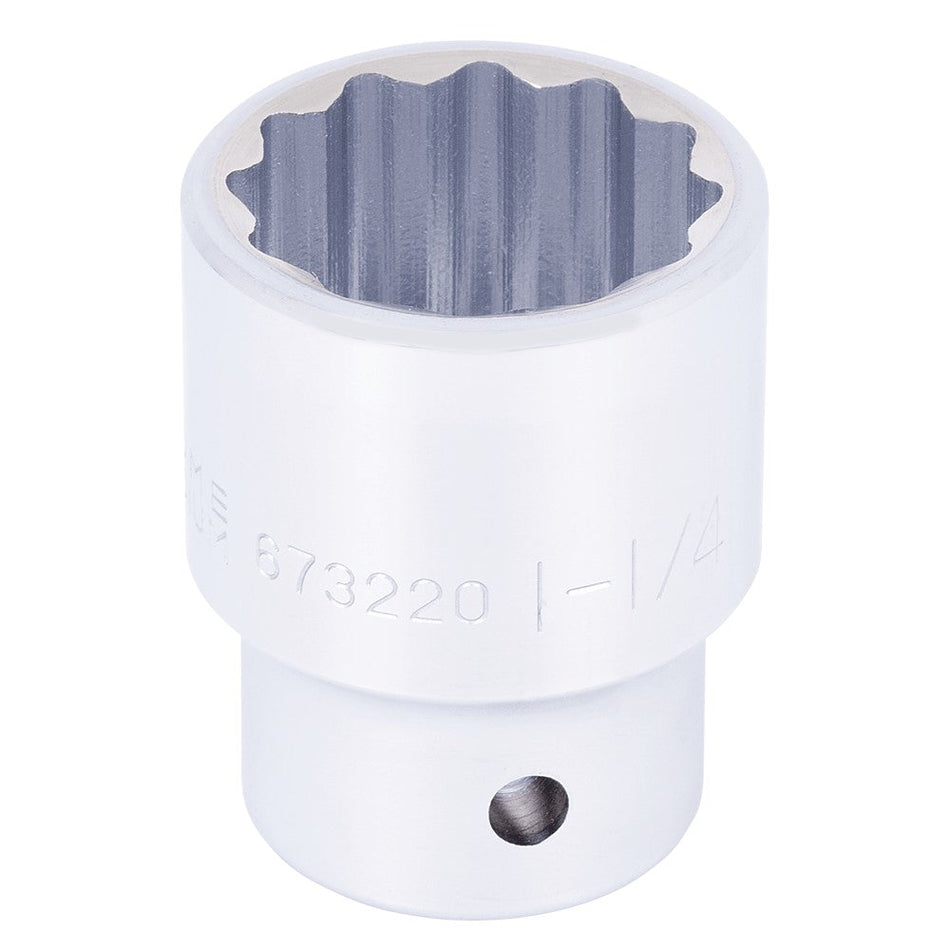 Jet 673220 3/4" DR x 1-1/4" 12 Point Regular Chrome Socket