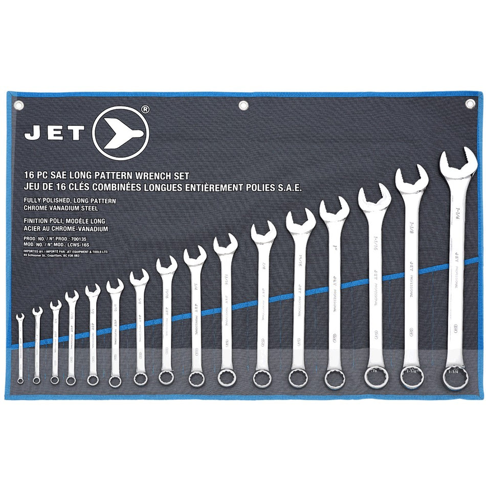 Jet 700135 16 Long Pattern SAE Combination Wrench Set