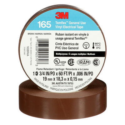 3M Temflex 165 Vinyl Electrical Tape 3/4" x 60'