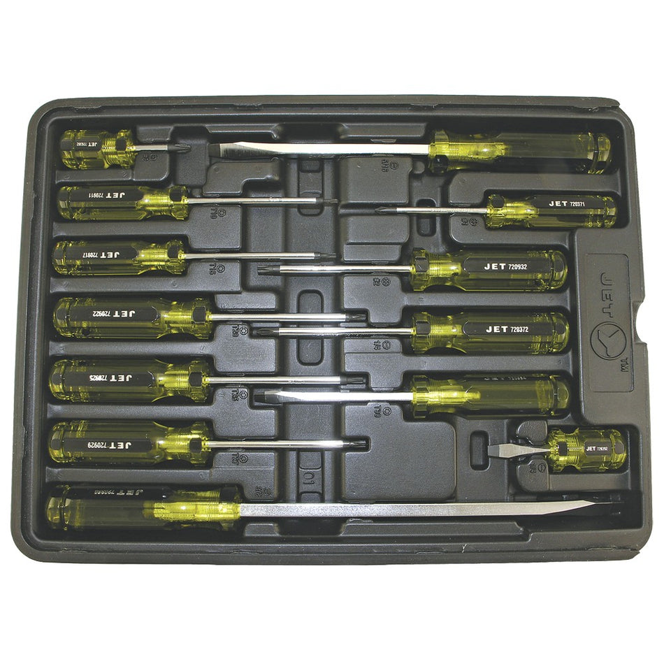 Jet 720574 13 Piece Mechanic's Jumbo Handle Screwdriver Set