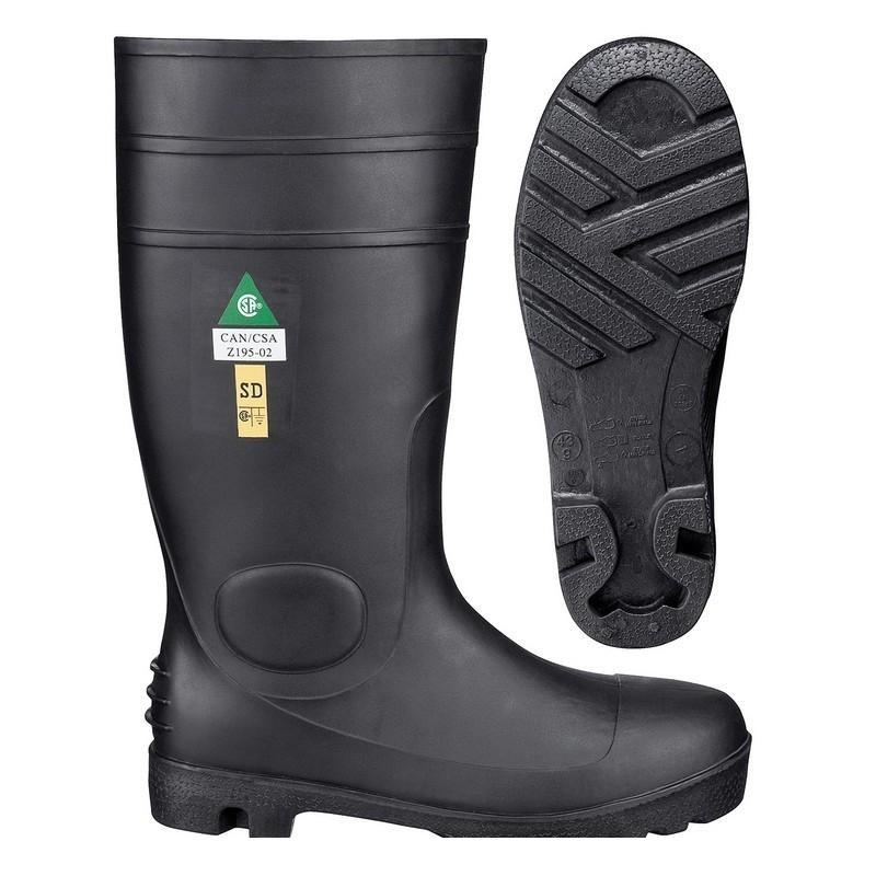PVC Steel Toe/Plate Boot - Black (1022)