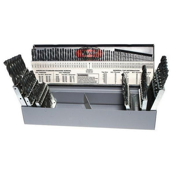 Drillco High Speed Steel Jobber 115 Piece Drill Bit Set (200A0115)