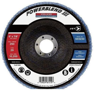 6" x 7/8" Z60 POWERBLEND T29 Zirconia Flap Discs (503233)