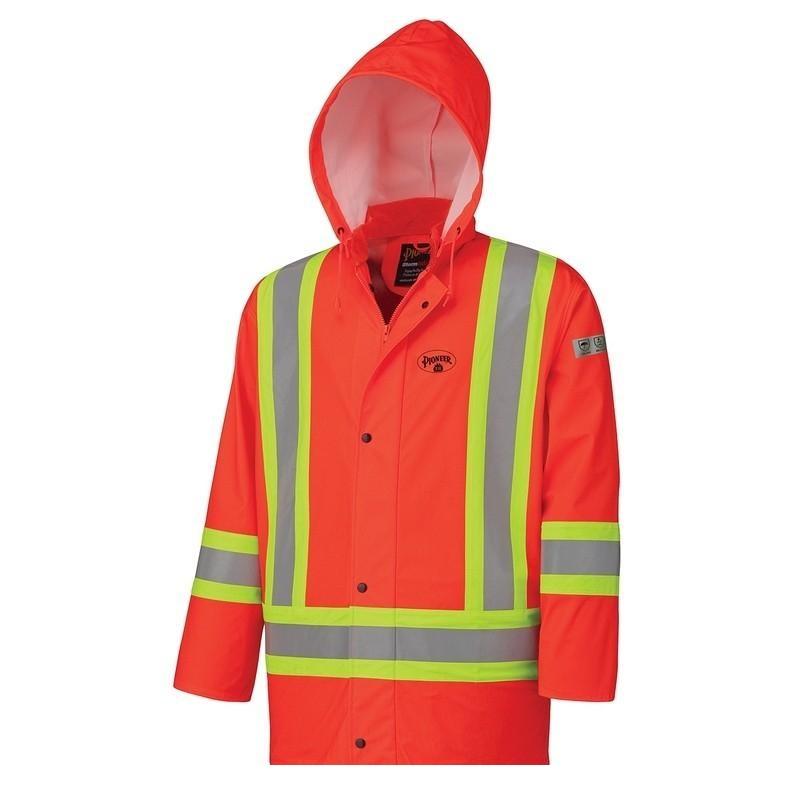 Flame Resistant PU Stretch Hi-Viz Waterproof Jacket - Orange (5892)