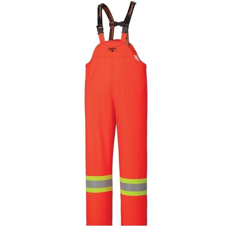 Flame Resistant PU Stretch Hi-Viz Waterproof Bib Pant - Orange (5893)