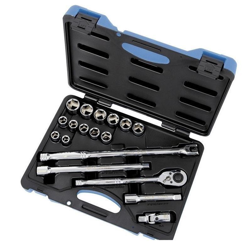 19 Piece 1/2" Drive Metric Socket Wrench Set - 6 Point (600326)