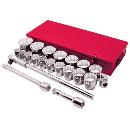 21 Piece 1" Drive S.A.E. Socket Wrench Set - 12 Point (600503)