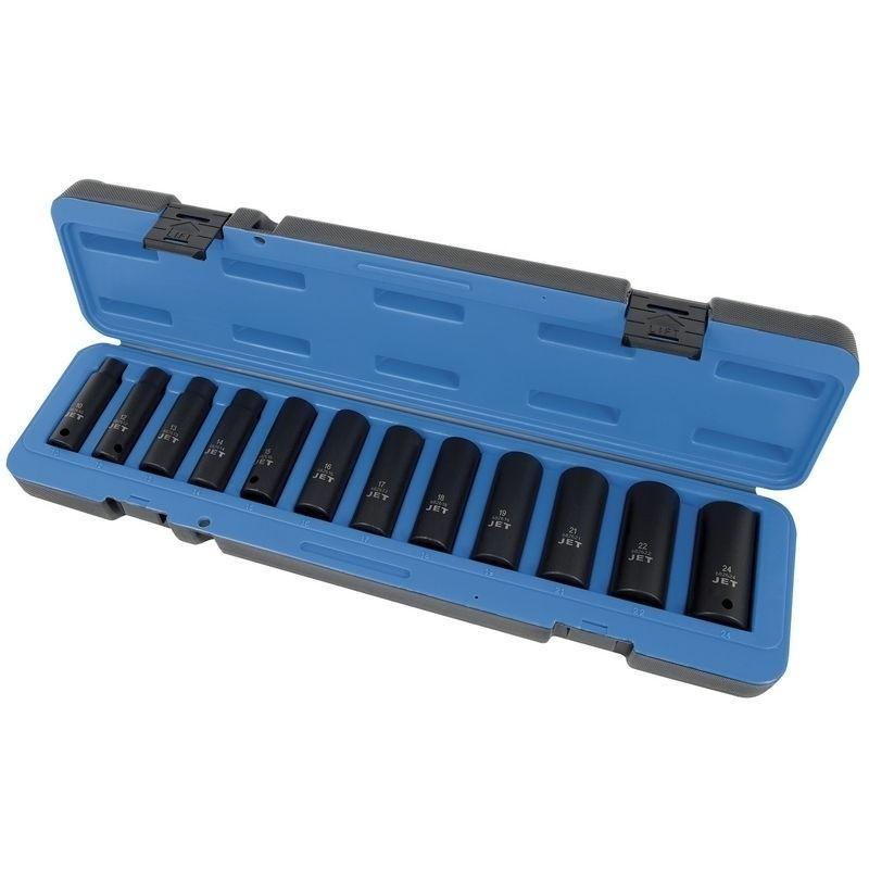 12 PC 1/2" DR Deep Metric 6 Point Impact Socket Set