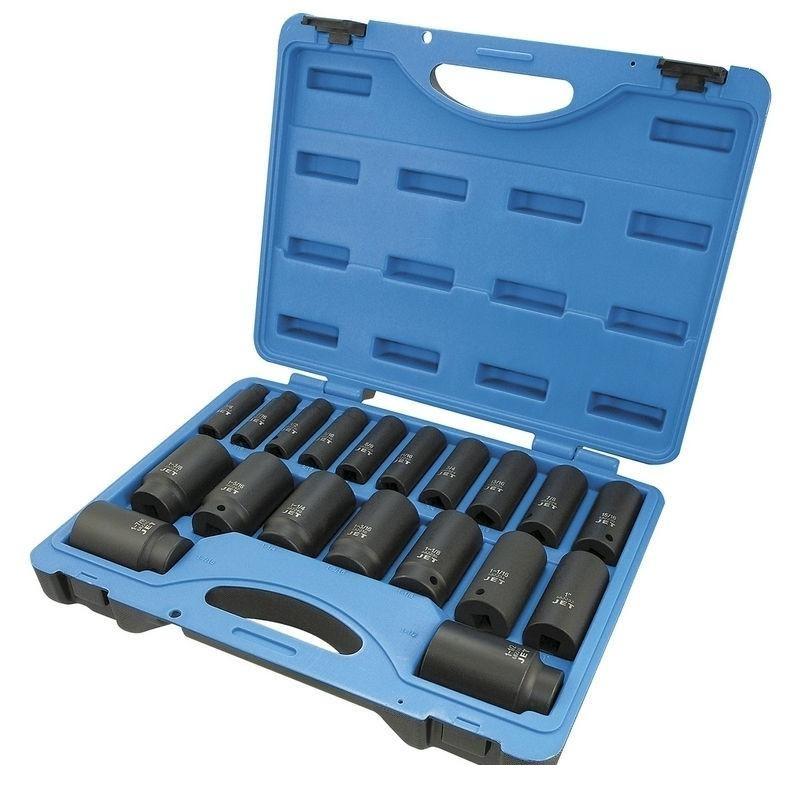 19 PC 1/2" DR Deep S.A.E. 6 Point Impact Socket Set