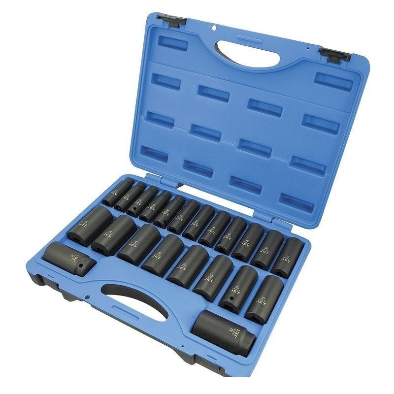 22 PC 1/2" DR Deep Metric 6 Point Impact Socket Set