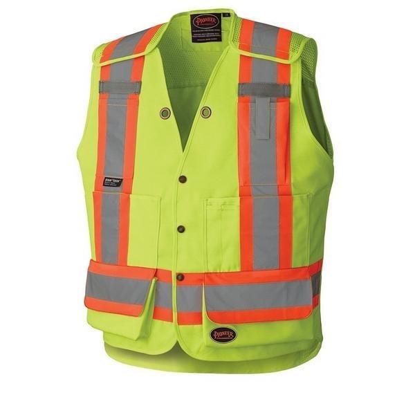Hi-Viz Drop Shoulder Tear-Away Surveyor's Safety Vest - Yellow (6695)