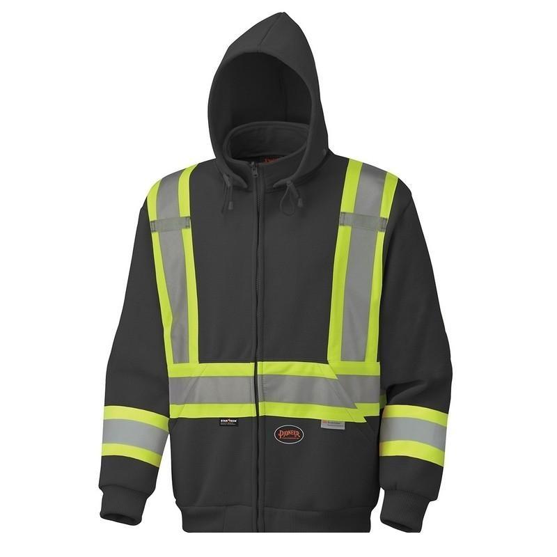 Hi-Viz Polyester Fleece Hoodie - Black (6925BK)