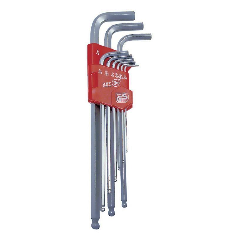 Jet 9 Piece SAE Hex Key Set - S2 Steel - Extra Long Ball Nose - 775175