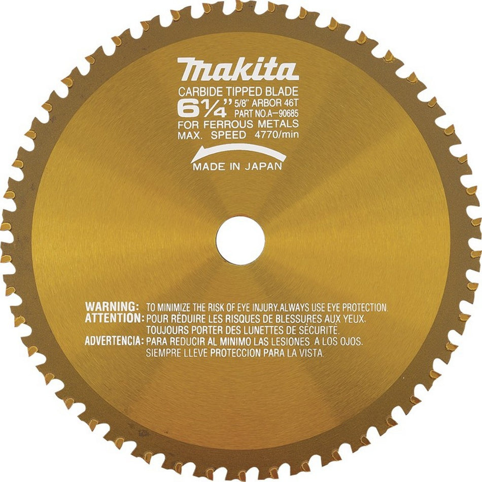 Makita A-90685 6-1/4" 46T Carbide-Tipped Saw Blade, Metal/General Purpose
