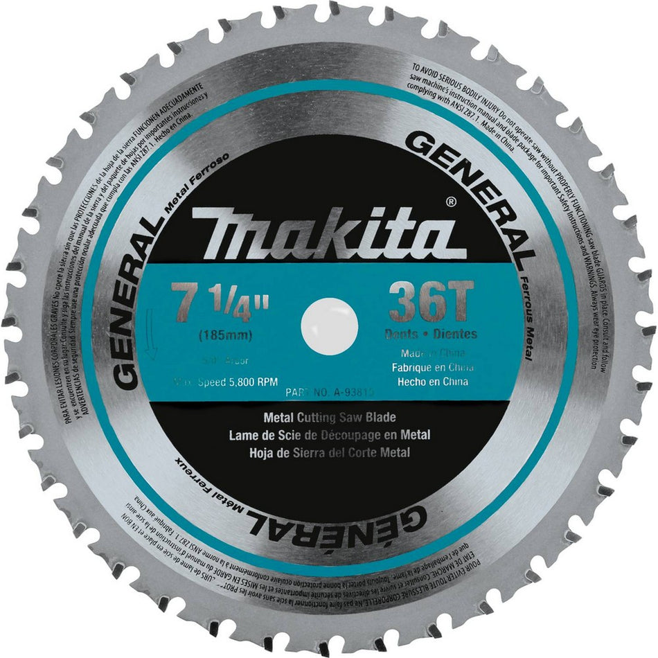 Makita 7-1/4" 36T CERMET Tipped Saw Blade, Ferrous Metal A-93815