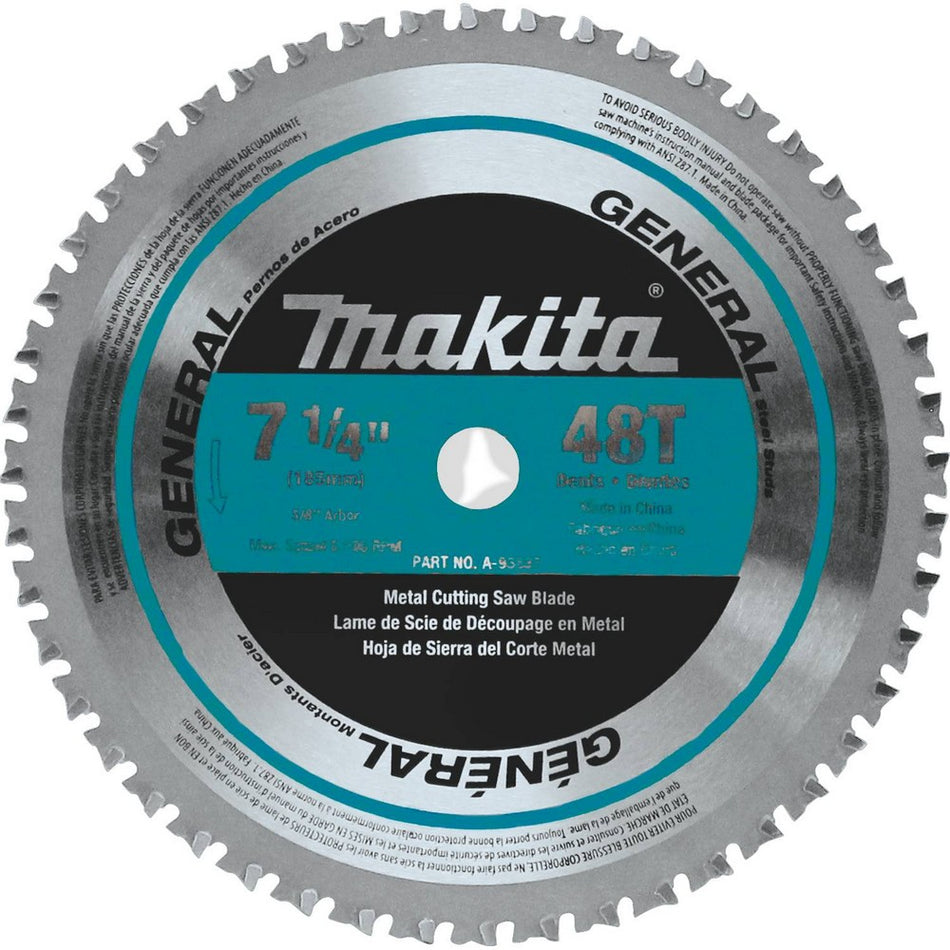 Makita 7-1/4" 48T Carbide-Tipped Saw Blade, Ferrous Metal A-93837