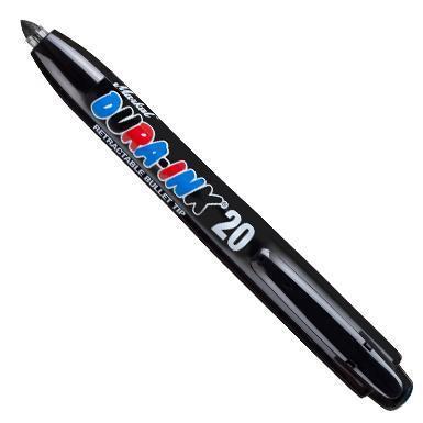 Black DURA-INK 20 Retractable Permanent Ink Markers
