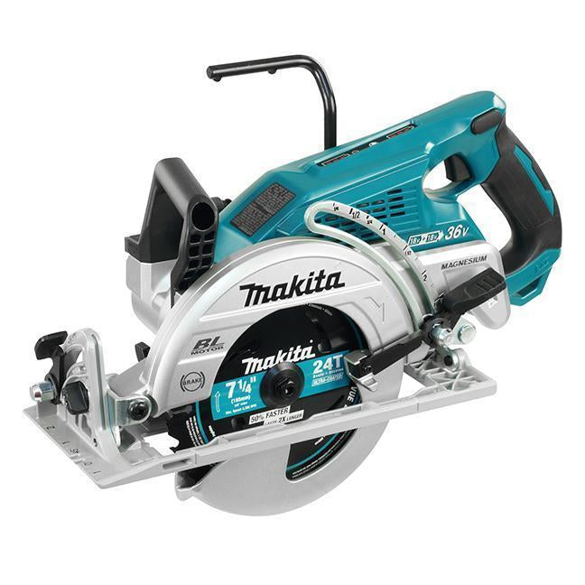 7-1/4" Cordless Rear Handle Circular Saw with Brushless Motor (Makita DRS780Z)