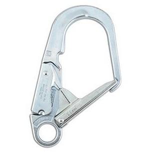 Double locking Ergonomic Scaffold hook with 2 1/2 inch opening with Large eye
