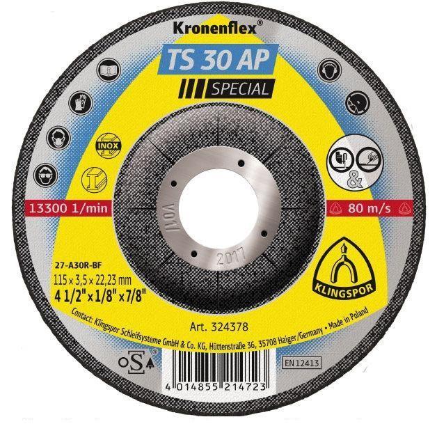 6" - 1/8" - 7/8" TS 30 AP Special grinding discs for Stainless steel