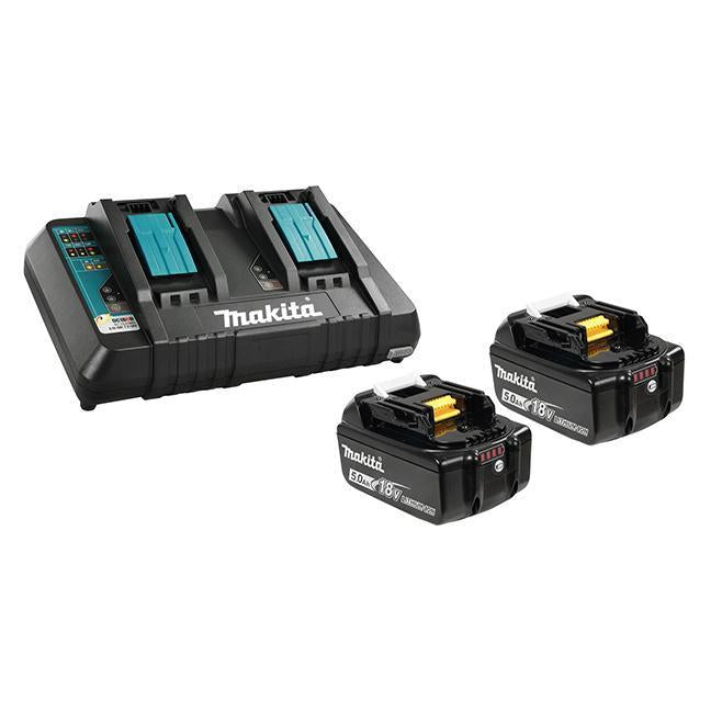 Makita 18V 2 x 5.0Ah Li-Ion Battery & Dual-Port Charger Kit - Y-00359