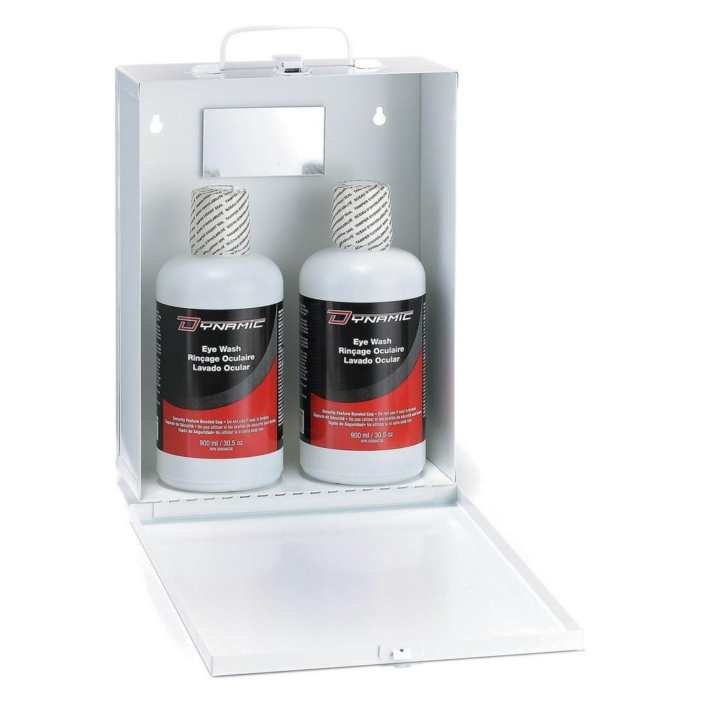 Complete Metal Eye Wash Stations with Isotonic Solutions