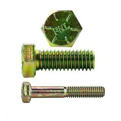 Yellow Zinc Plated Grade 8 Hex Head Bolts with Coarse Thread