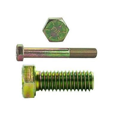 Yellow Zinc Plated Grade 8 Hex Head Bolts with Fine Thread
