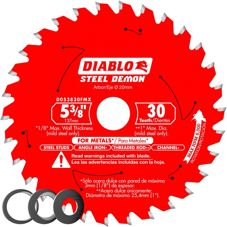 Diablo D053830FMX 5-3/8" 30T Carbide-Tipped Circular Saw Blades for Metal