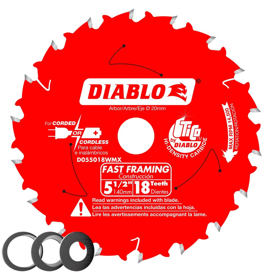 Diablo D055018WMX 5-1/2" 18T Fast Framing Saw Blades