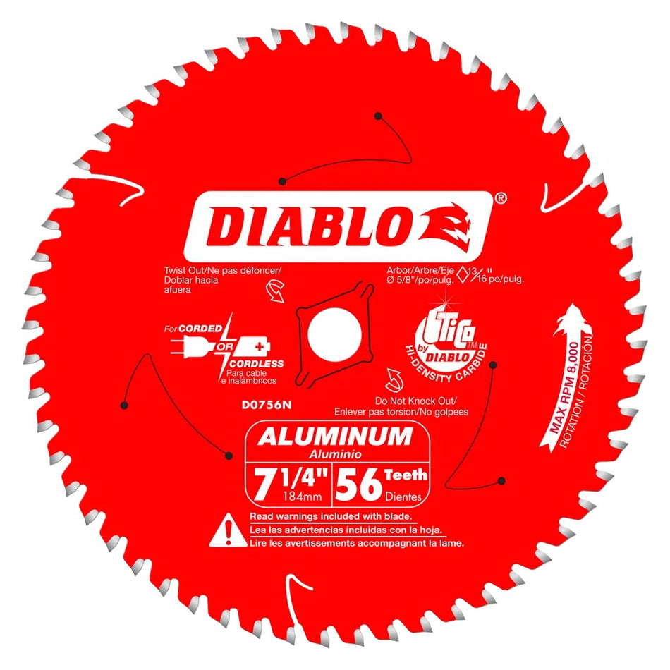 Diablo D0756N 7?1/4" 56T Thick Aluminum Cutting Saw Blade